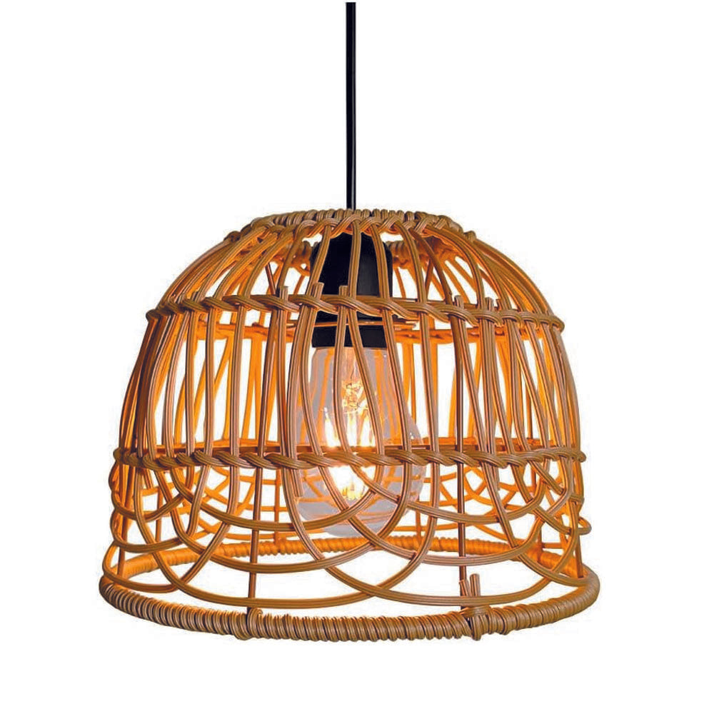 Handmade chandelier light brown pendant light bamboo rattan, polyvinyl chloride patio light
