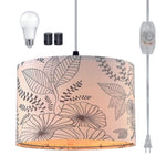 15 ft clear cord hanging light flower pendant light linen fabric kitchen island light
