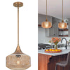 Modern pendant light yellow hanging lamp bronze alloy steel, iron kitchen light