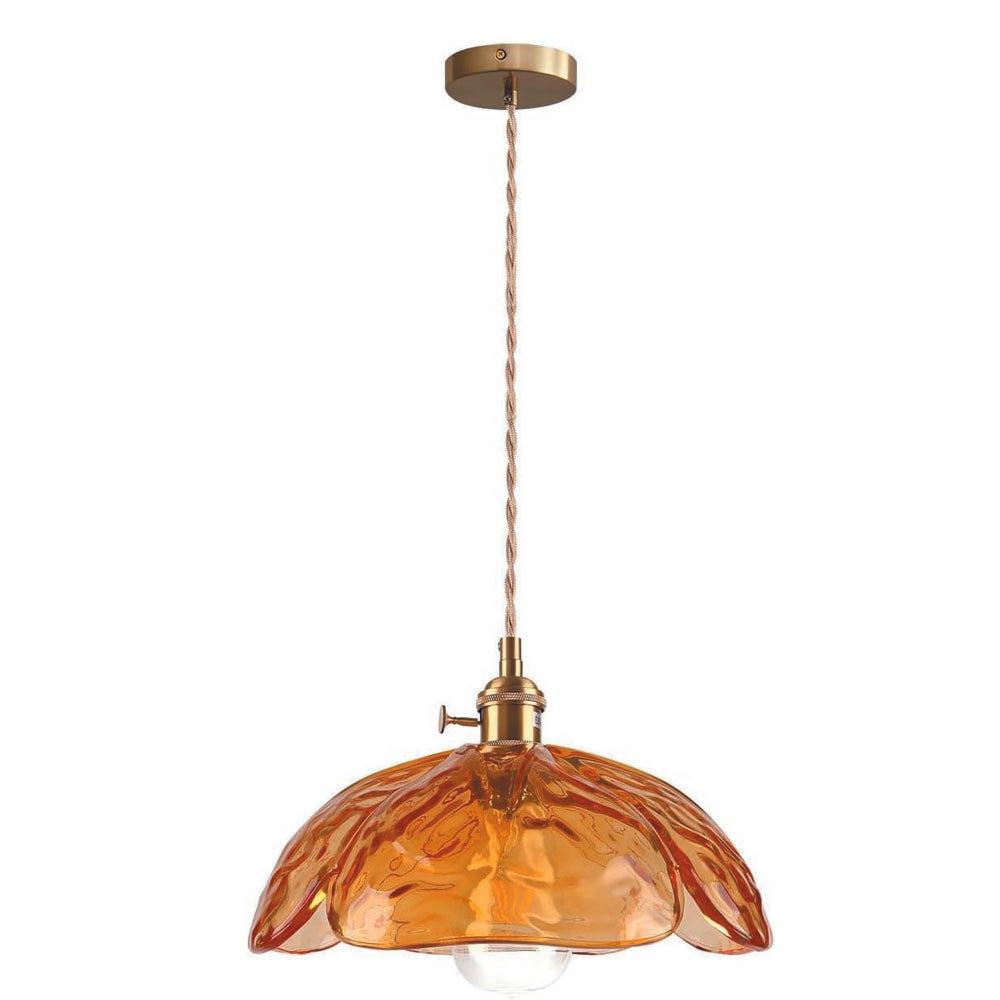 Adjustable hanging light amber pendant light brass, glass kitchen light