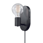 1-light wall sconce light matte black bedroom light metal mounting light