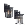 2 pack black glass wall mounted fixture