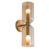 2-light vanity light amber decor lights glass, metal wall light