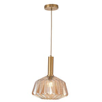 11.81" modern hanging light amber bedroom light glass, metal pendant light