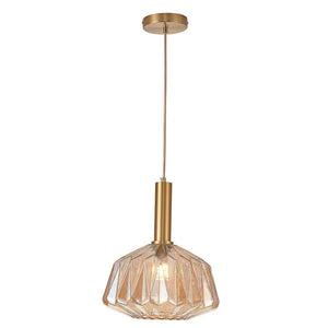 11.81" modern hanging light amber bedroom light glass, metal pendant light
