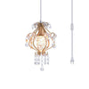 Plug in pendant light fixture crystal gold pendant lamp