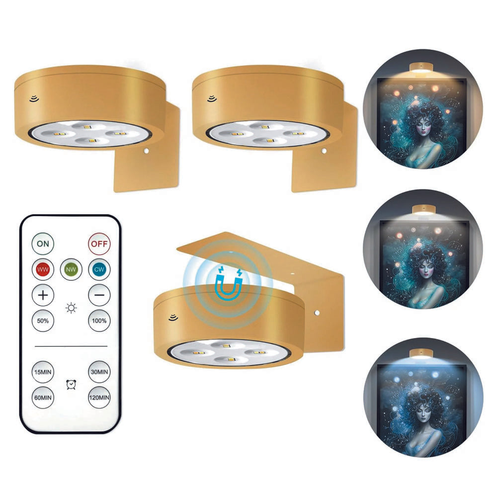 3pcs picture light gold display light plastic wall light