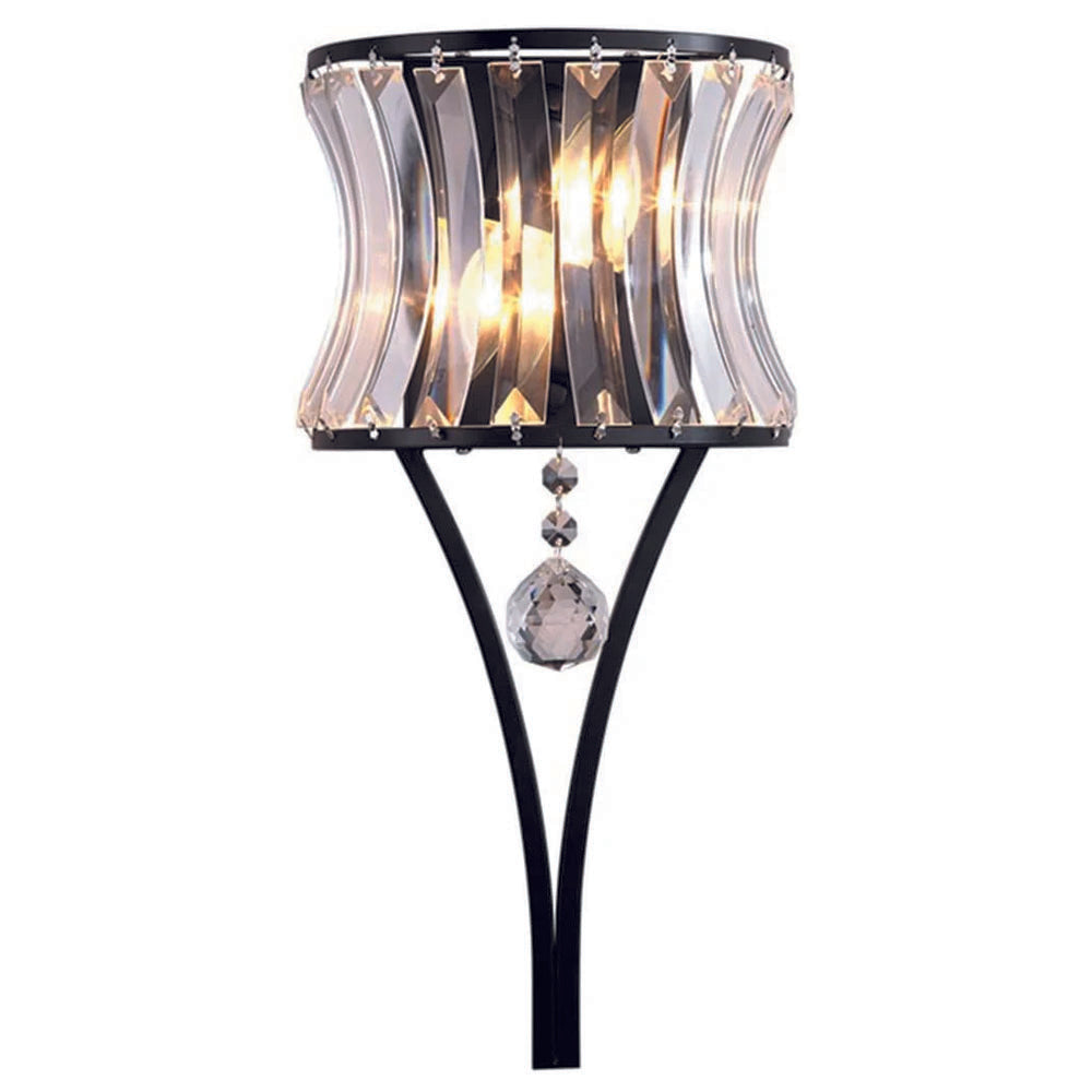 2 Light mount light black wall light metal, crystal bedroom light