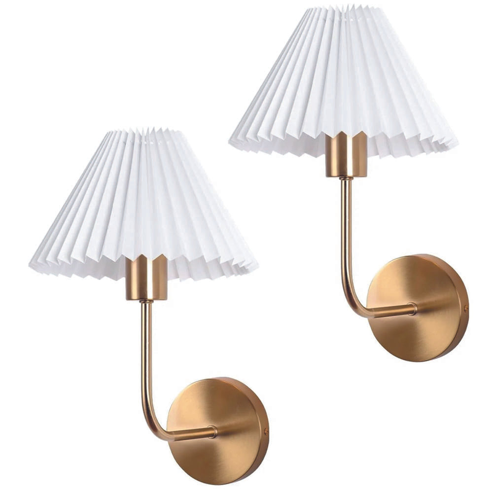 Sets of 2 fixtures light gold wall light metal, acrylic vanity light