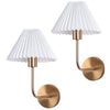 Sets of 2 fixtures light gold wall light metal, acrylic vanity light