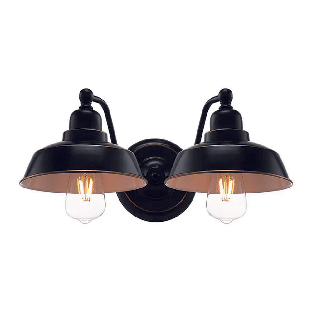 2 light rust vanity wall light black industrial wall mount lighting fixture
