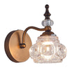 Vintage crystal wall light antique brass bathroom wall sconce
