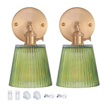 Set of 2 wall light green kitchen light brass, glass, iron island light