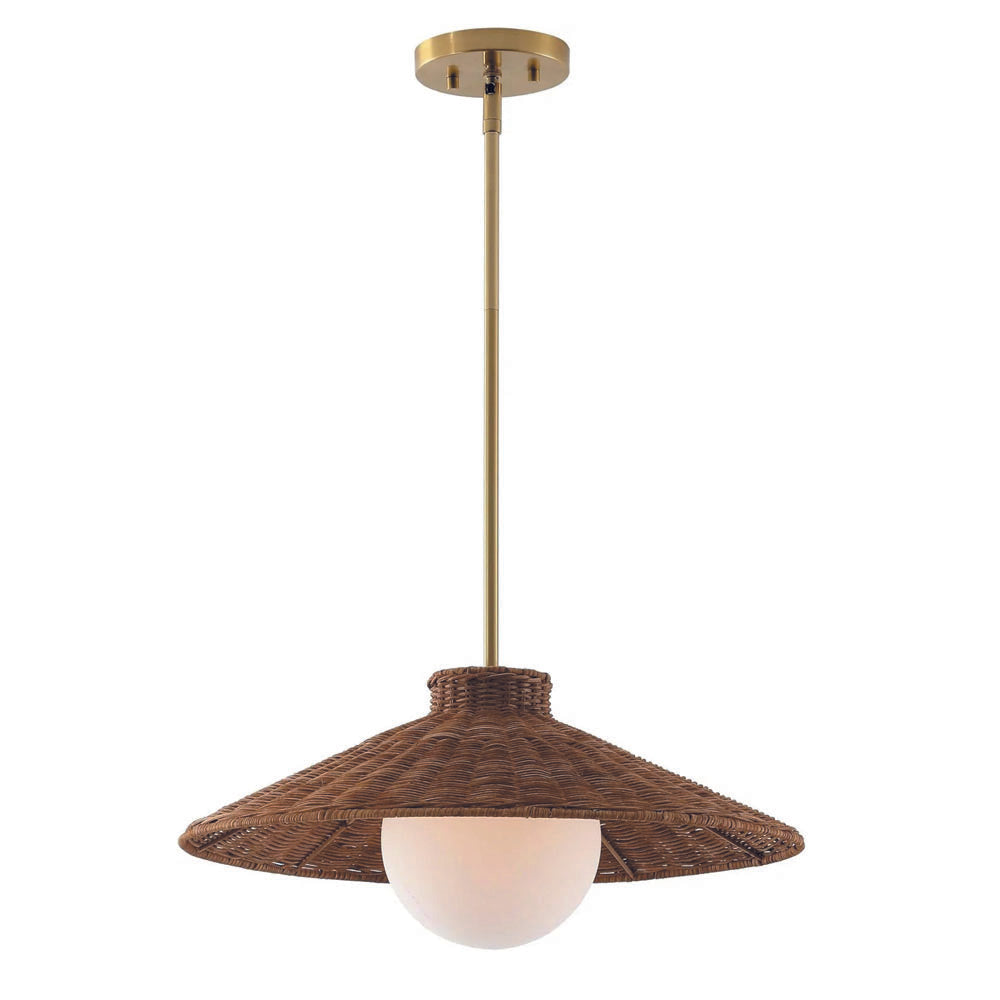 Rustic pendant light natural/brass chandelier lamp rattan hanging light