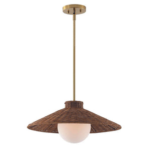 Rustic pendant light natural/brass chandelier lamp rattan hanging light