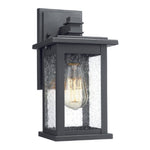 1-light lantern wall light fixture with clear seeded glass shade