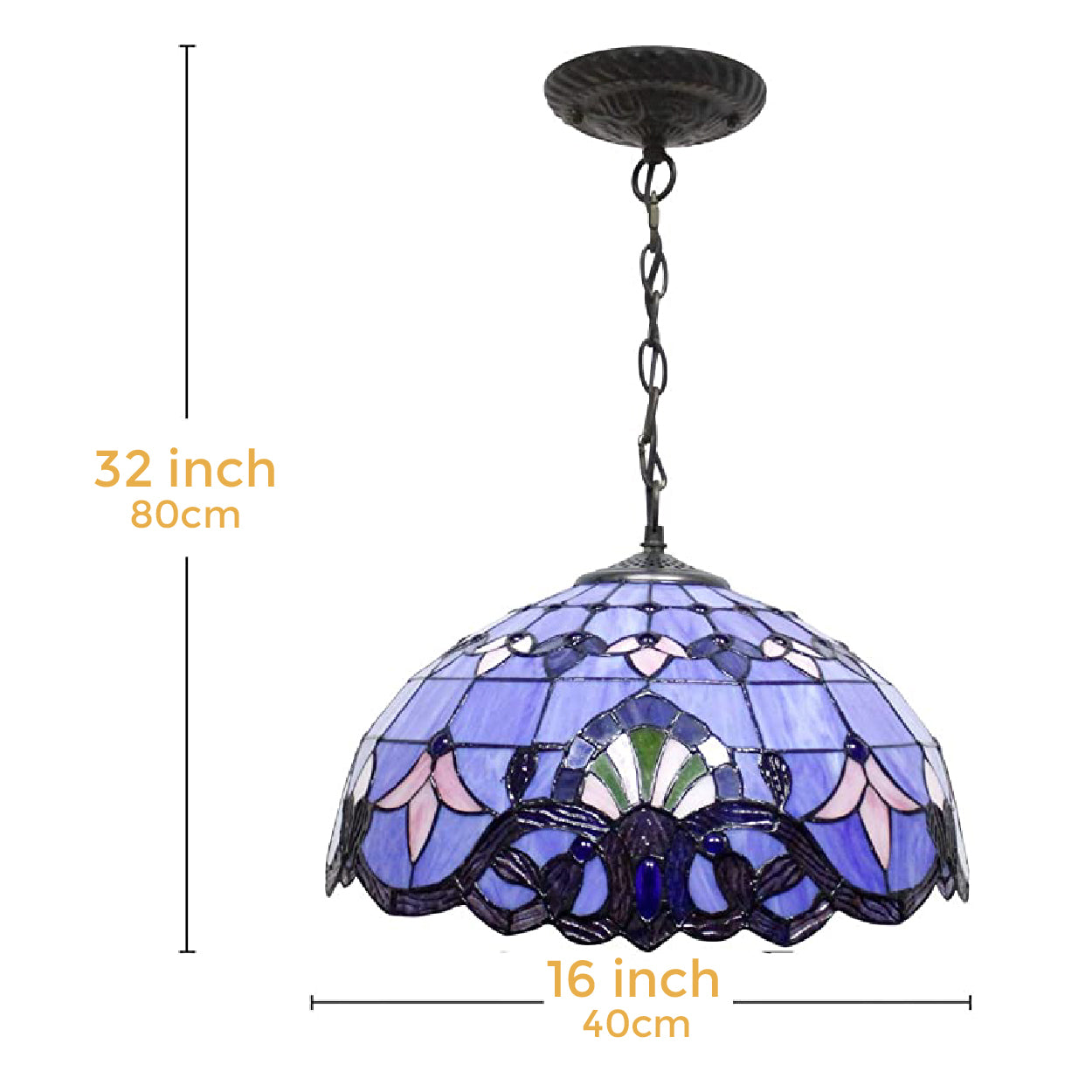 Purple blue pendant light Glass tiffany ceiling light Chandelier hanging lamp