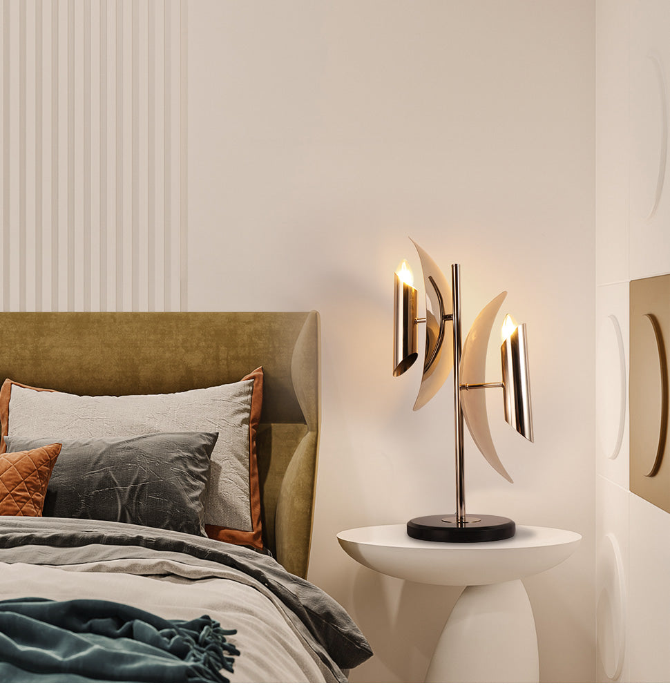 Modern table light home table lamps for living room with nickel finish