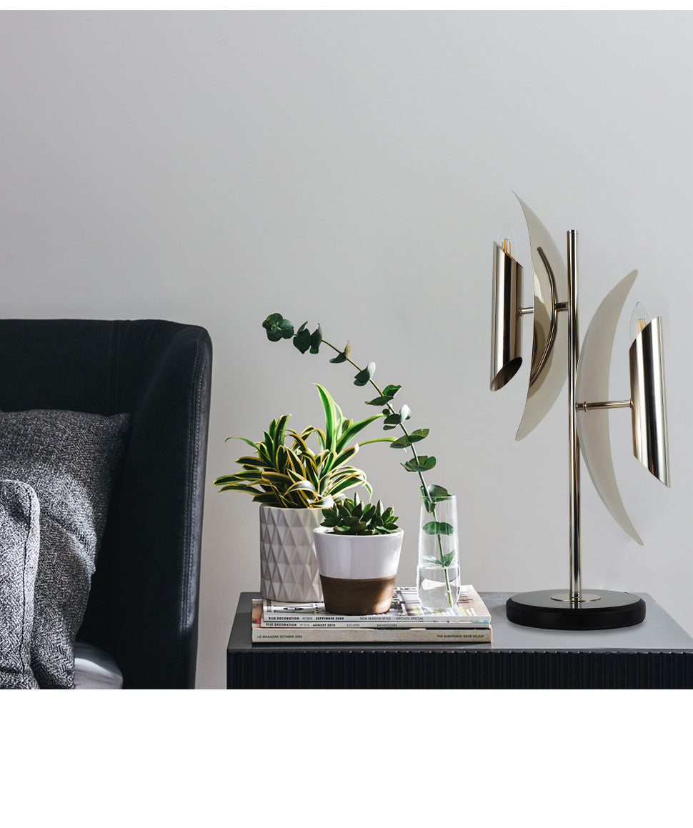 Modern table light home table lamps for living room with nickel finish