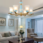 Modern room decor glass chandelier home decor ceramic pendant light fixture