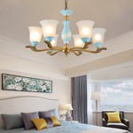 Modern room decor glass chandelier home decor ceramic pendant light fixture