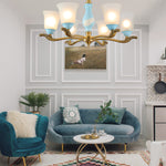 Modern room decor glass chandelier home decor ceramic pendant light fixture