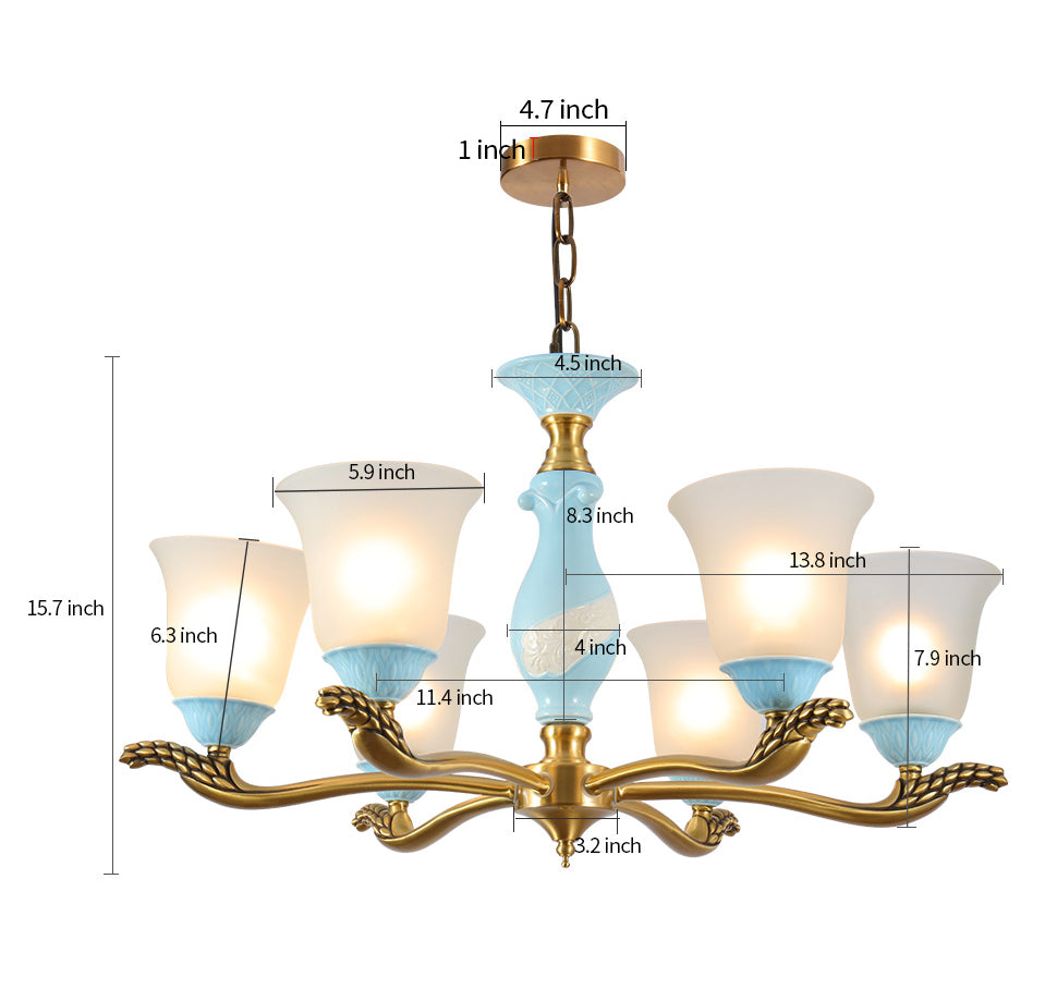 Modern room decor glass chandelier home decor ceramic pendant light fixture