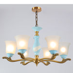 Modern room decor glass chandelier home decor ceramic pendant light fixture