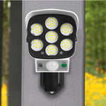 360 degree rotate adjustable CCTV security camera wall light outdoor solar LED wall sconce with remote control