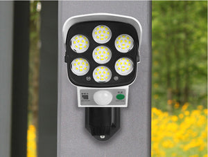 360 degree rotate adjustable CCTV security camera wall light outdoor solar LED wall sconce with remote control