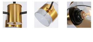 3 light modern glass chandelier with gold finish