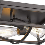 2 light flush mount ceiling light farmhouse black lighting with bronze finish