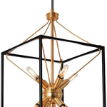 9 light adjustable hanging pendant light industrial black and brass finish chandelier