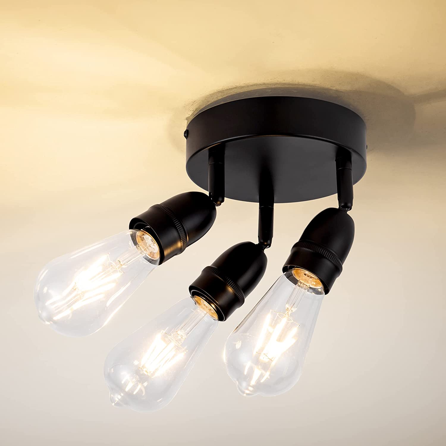 3 light ceiling light fixture black farmhouse flush mount ceiling lamp