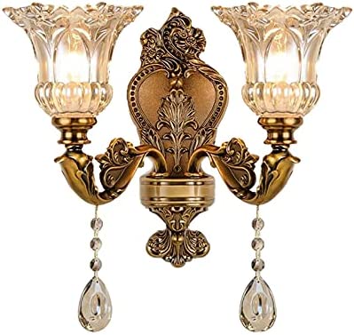 2 light crystal drop wall lighting fixture retro prism wall sconce