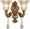 2 light crystal drop wall lighting fixture retro prism wall sconce