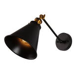 Industrial black swing arm wall light fixture adjustable wall sconce