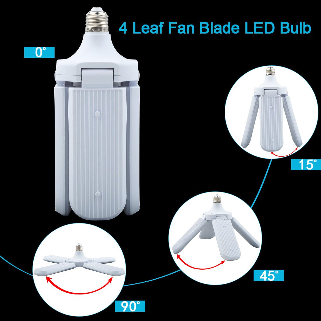 4 leaf garage light,Adjustable E26 Fan Blade LED Light Bulb ceiling light