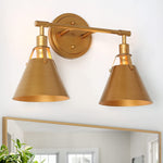 2 light vintage wall mounted lamp antique brass wall light fixture