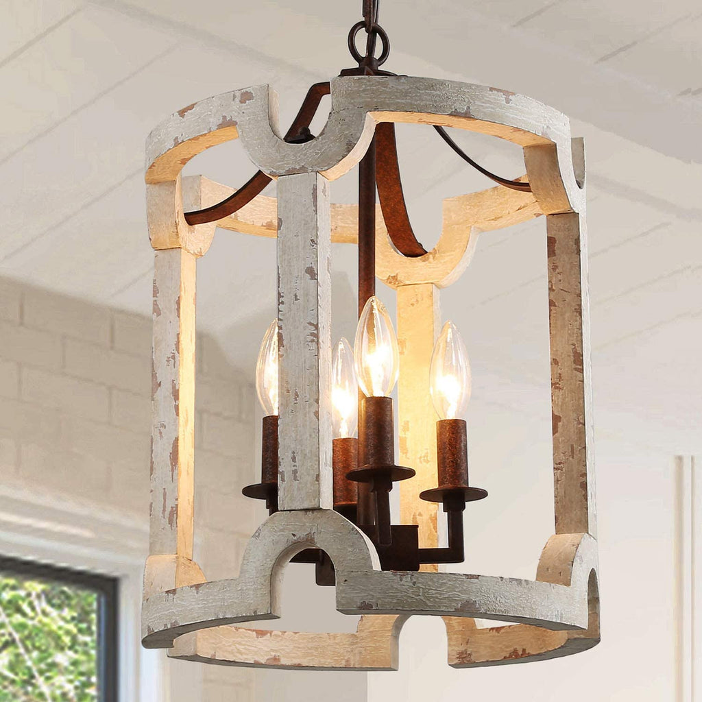 4 light drum farmhouse chandelier rust dining pendant lights