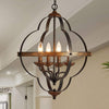 4 light pendant light rust vintage farmhouse chandelier