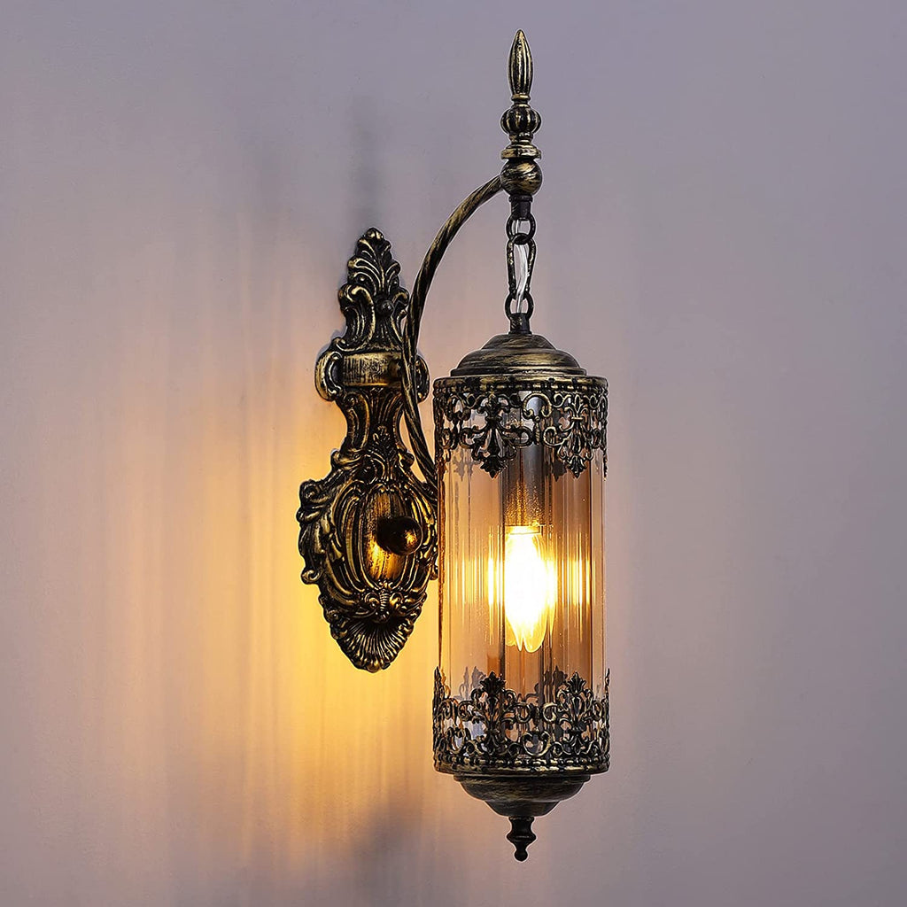 Rust glass wall sconce vintage industrial wall lamp