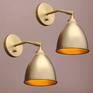 2 pack industrial metal wall light fixture antique gold wall lamp