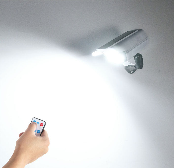360 degree rotate adjustable CCTV security camera wall light outdoor solar LED wall sconce with remote control