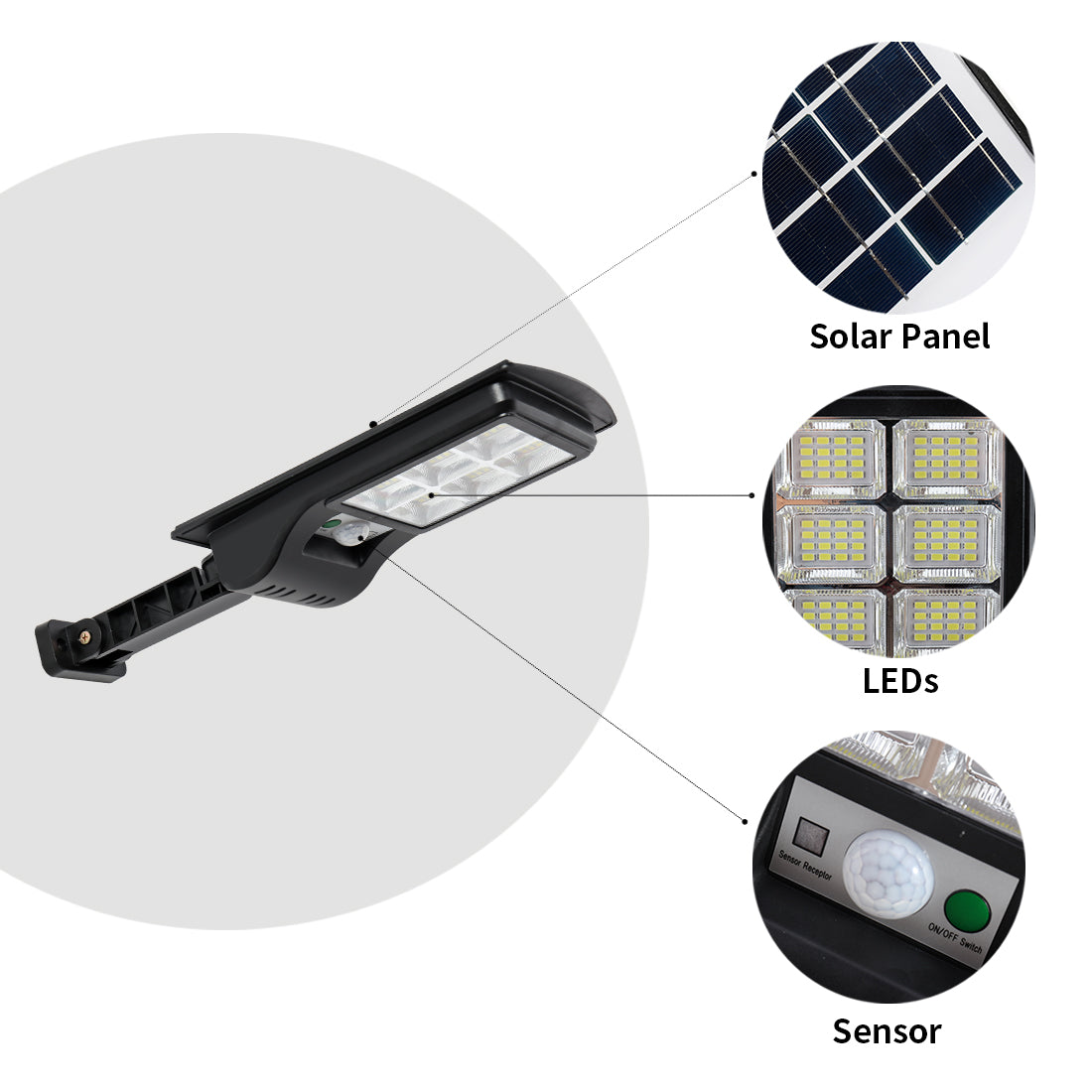 Outdoor solar induction wall light, wireless sensor LED swing arm wall sconce