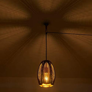 Pendant Light Cage Ceiling Lamp in Black and Gold