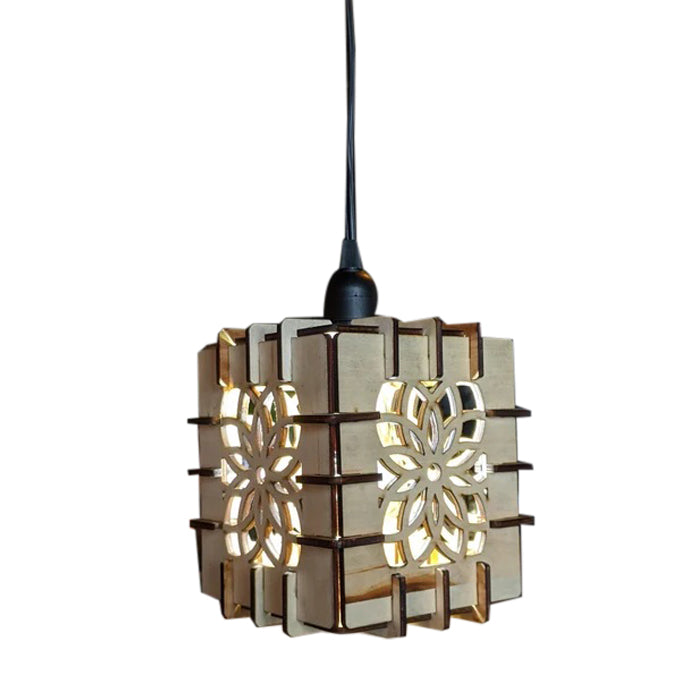 Wood geometric pendant lamp home decor vintage chandelier lighting