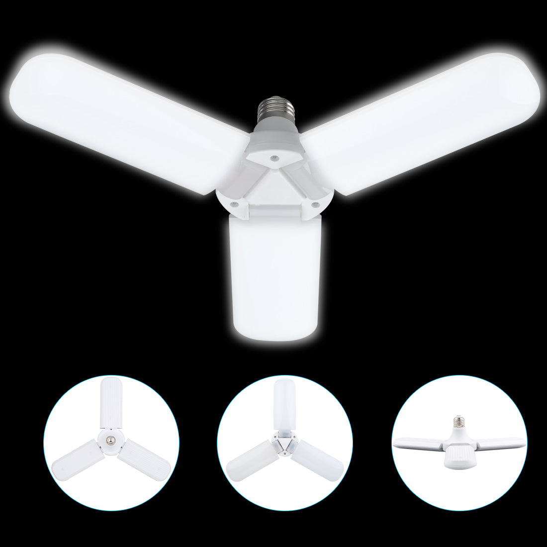 3 leaf garage light,Adjustable E26 Fan Blade LED Light Bulb ceiling light