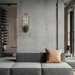 Industrial indoor net glass wall sconce outdoor cage wall light with black silver finish