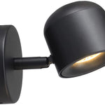 Modern adjustable wall sconce black LED aluminum bedside reading lighting